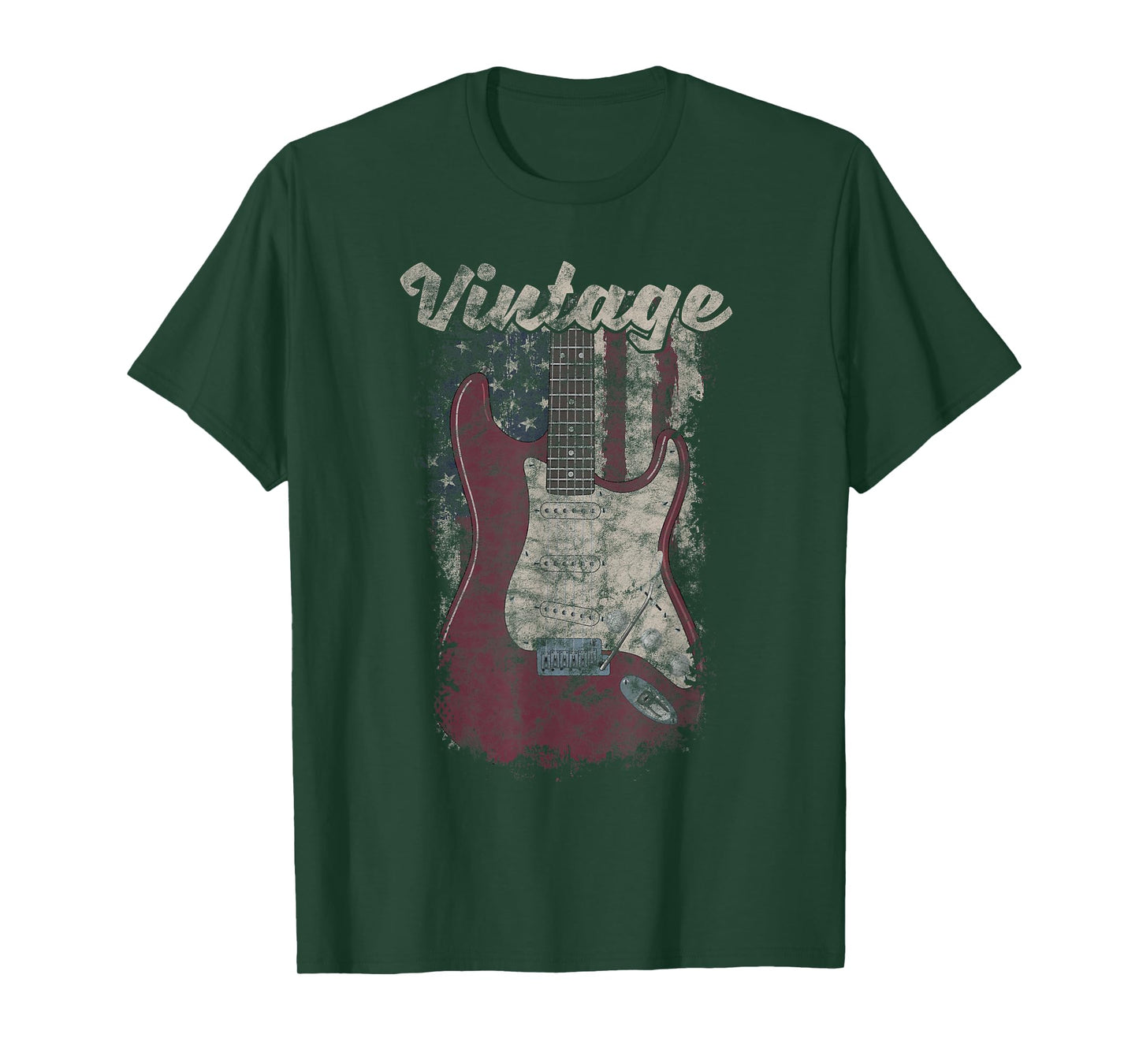 Vintage American Flag Guitar Player TShirt Guitarist Gift T-Shirt