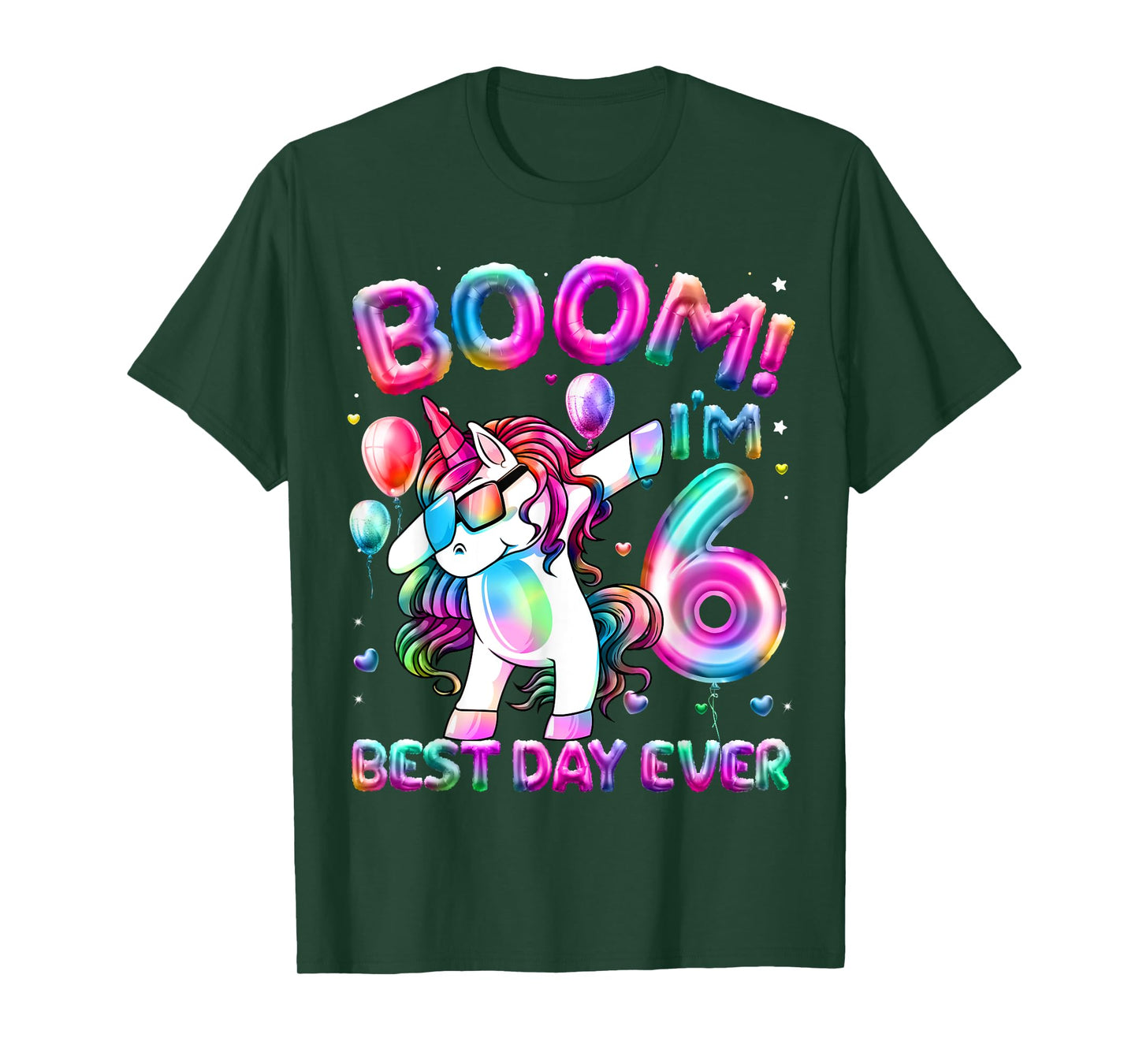6 Years Old Dabbing Unicorn Gifts 6th Birthday Girl Party T-Shirt