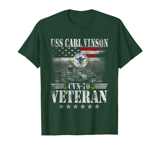 USS Carl Vinson CVN-70 Aircraft Carrier USA Flag Veteran Men T-Shirt