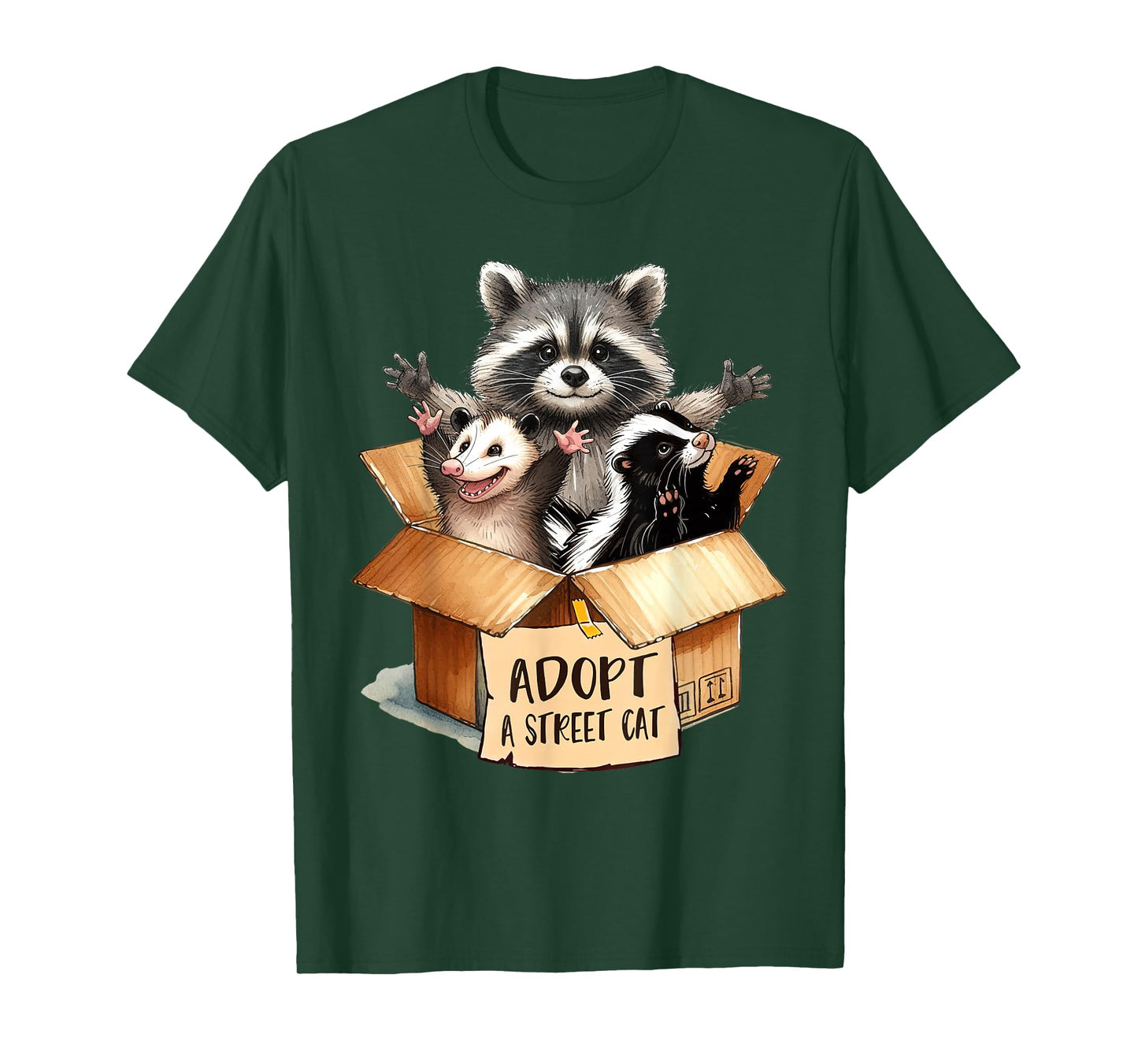 Team Trash Opossum Racoon Skunk Lover Adopt A Street Cat T-Shirt