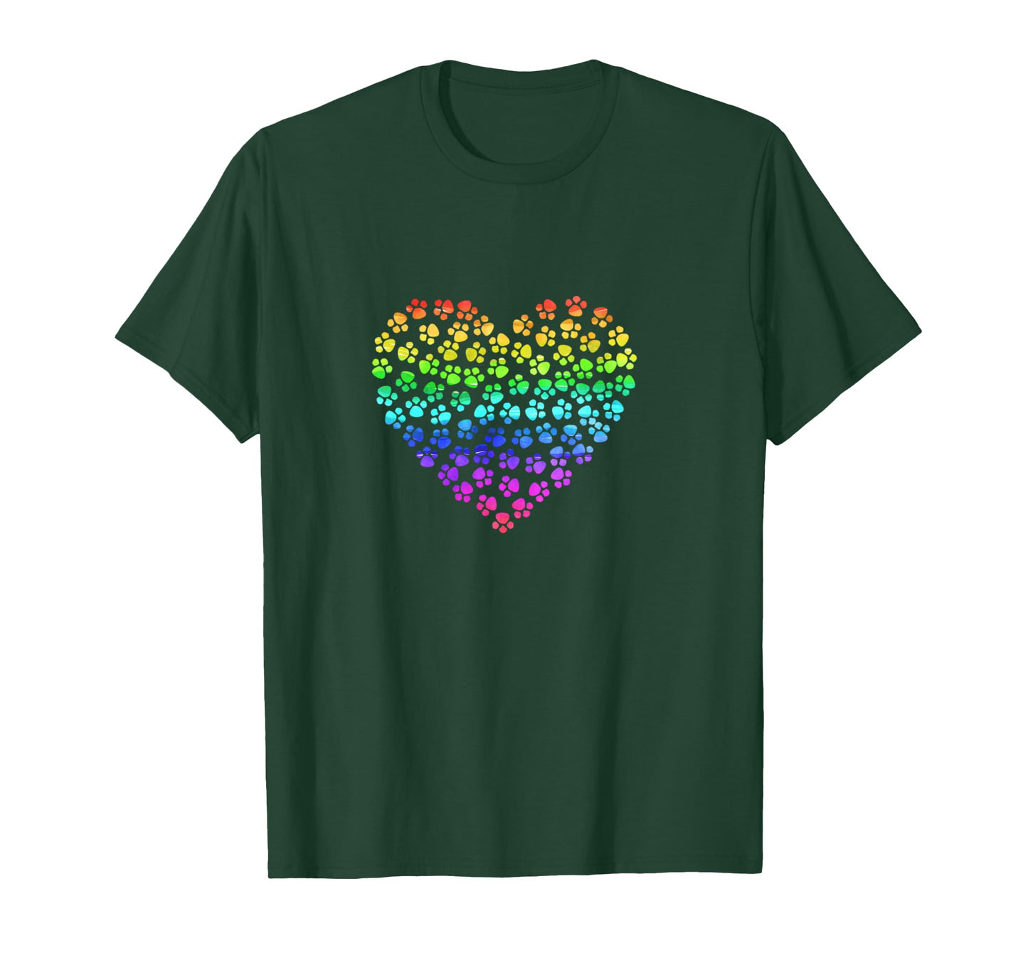Rainbow Pawprint Heart - Pet Lover Gift Long Sleeve T-Shirt