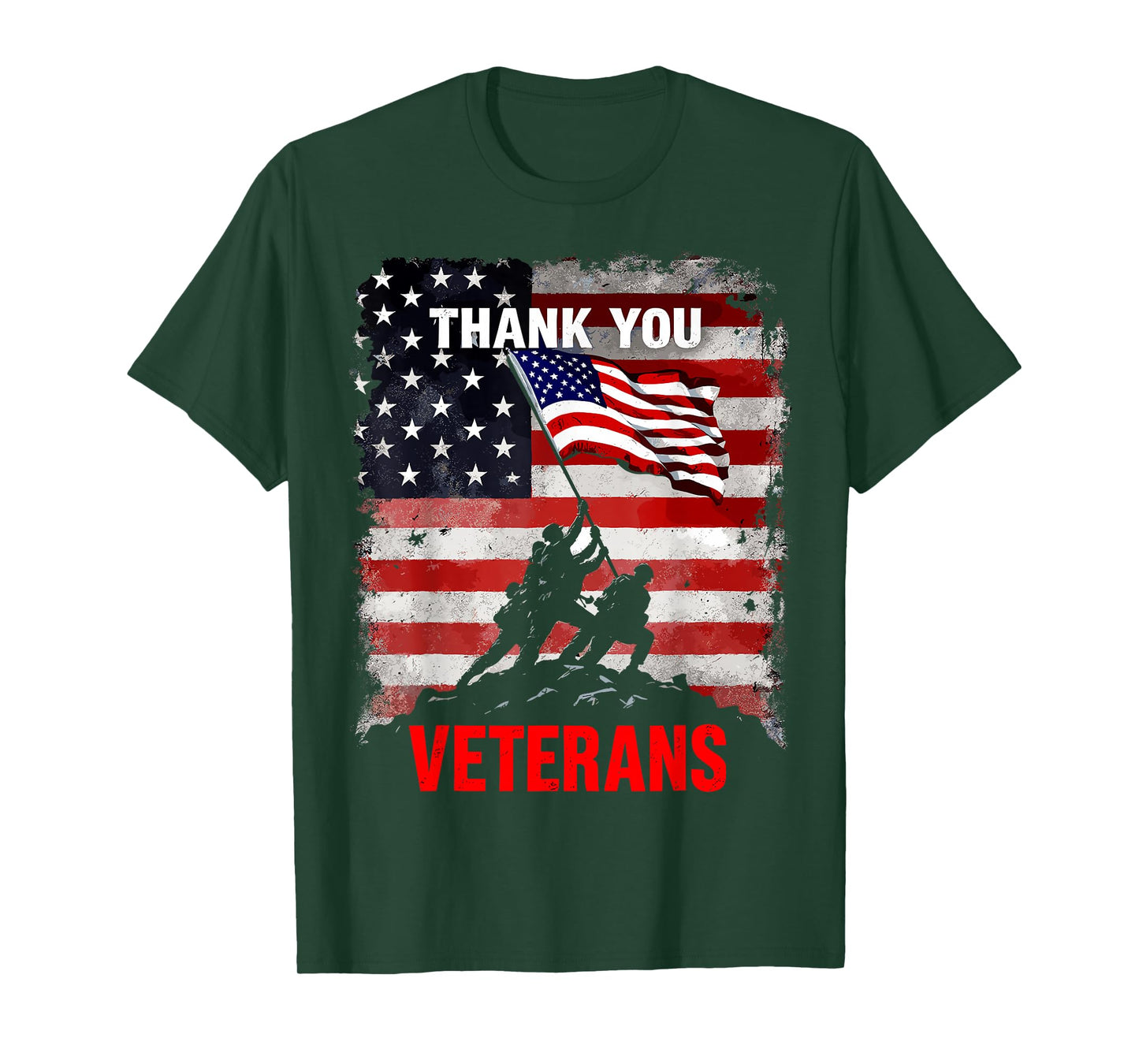Vintage Thank You Veterans for Your Service US Flag Tee T-Shirt