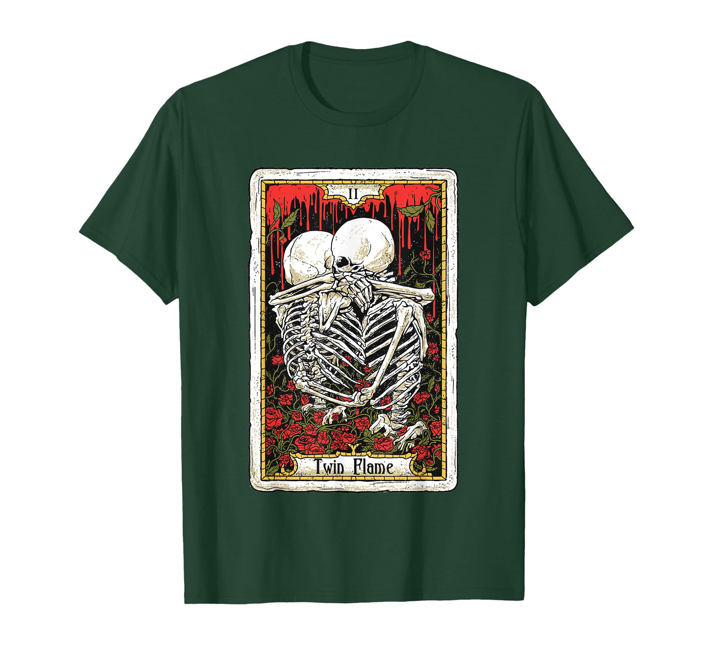 Astronomical Apparel Unisex-Adults Black X-Small Classic Fit Crew Neck T-Shirt Two of Cups Twin Flame Tarot Card Horoscope