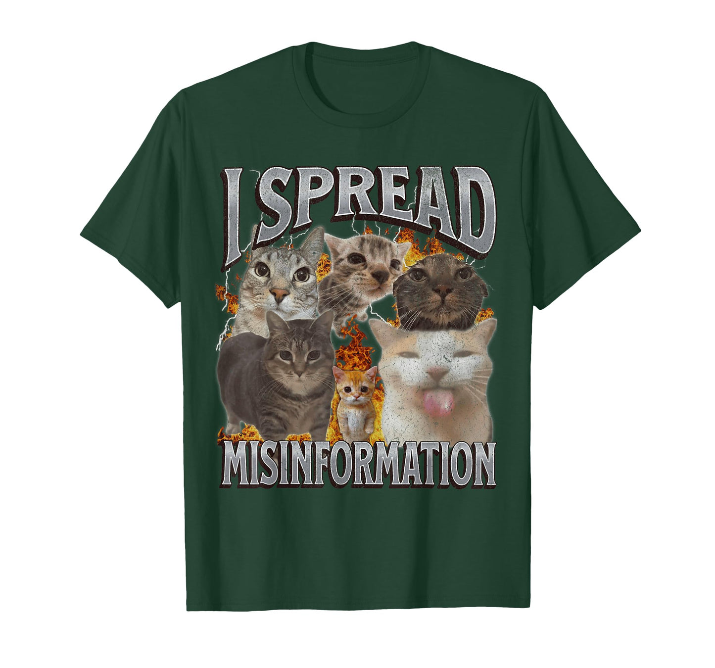 I Spread Misinformation Funny Cat Meme Bootleg Graphic Men Women T-Shirt