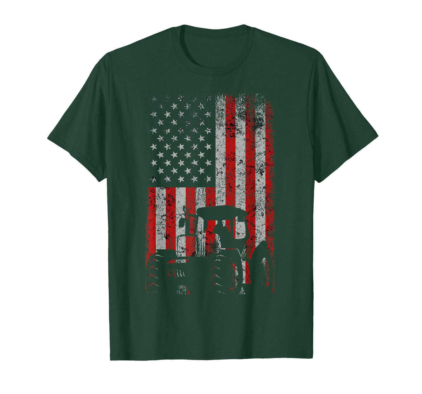 Retro American Flag Tractor Gift Men Women Tractor Farm T-Shirt Small