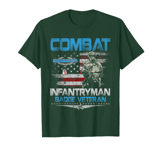 Combat Infantryman Badge CIB 11C Veteran Patriotic 4th July T-Shirt