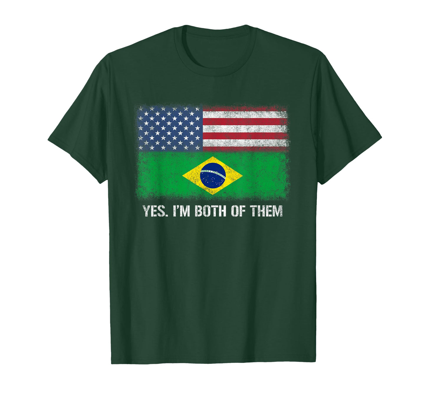 Usa Brazil Brazilian American Flag Dual Citizen Citizenship T-Shirt for Women Kids Men