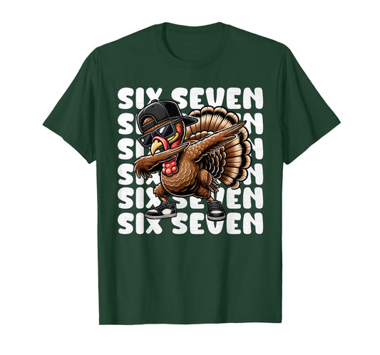 67 Thanksgiving Turkey Funny Six Seven Meme Brainrot Boys T-Shirt