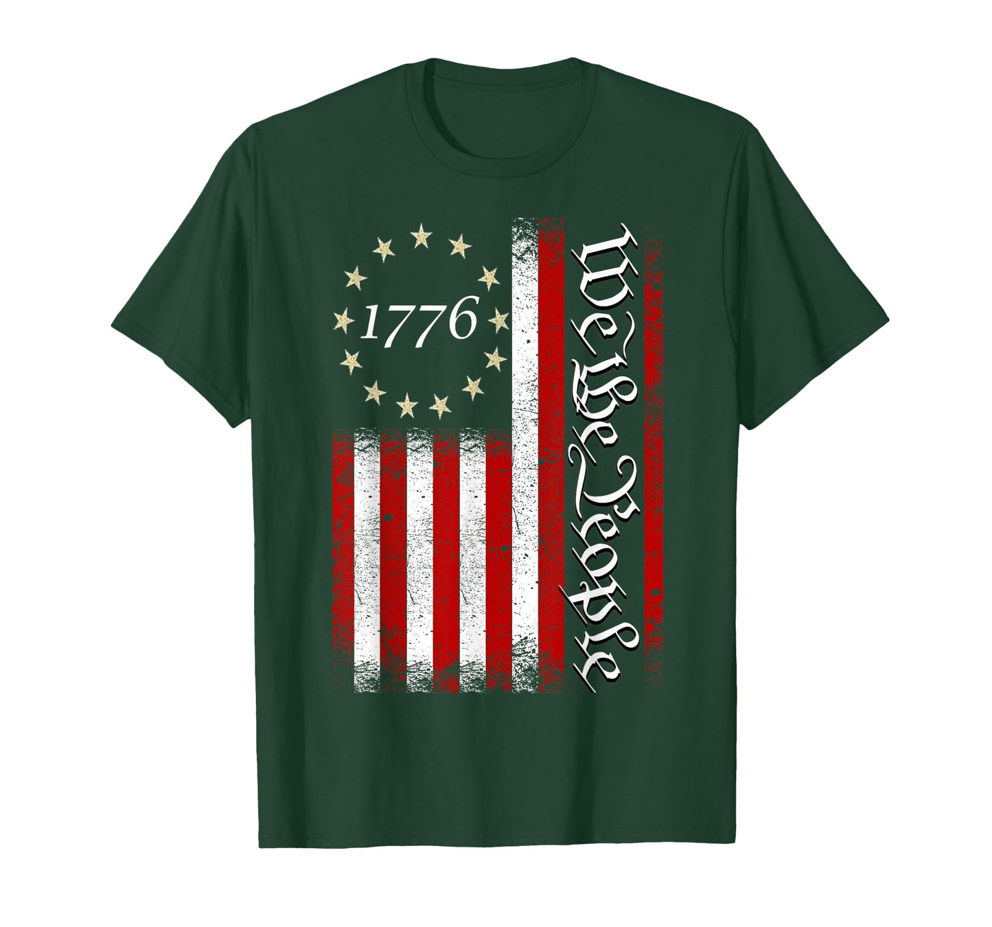 Vintage Old American Flag Patriotic 1776 We The People USA T-Shirt