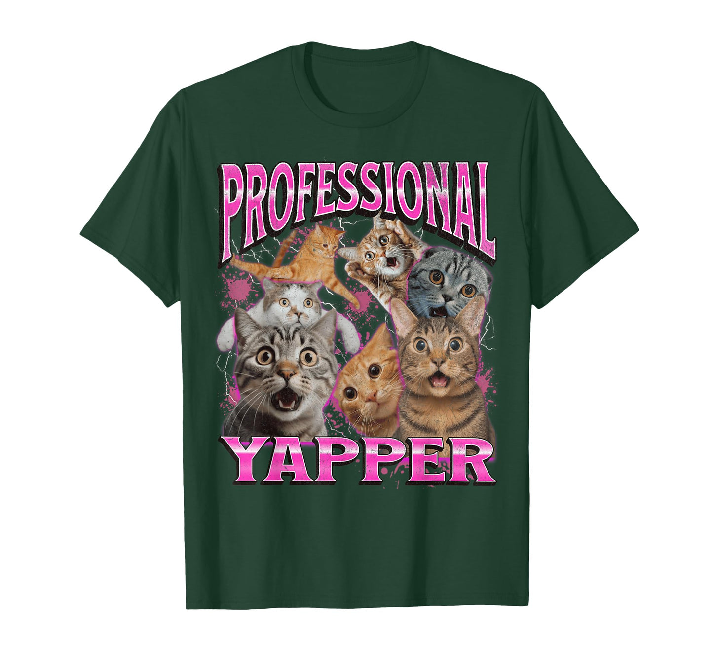 Professional Yapper Funny Cat Meme Bootleg Graphic 90s T-Shirt for Men Women