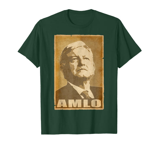 Amlo President Of Mexico Torn Propaganda Poster T-Shirt