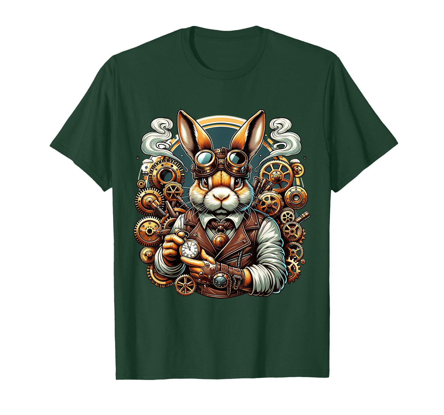 Adventure Rabbit with Gear Clock Movement T-Shirt
