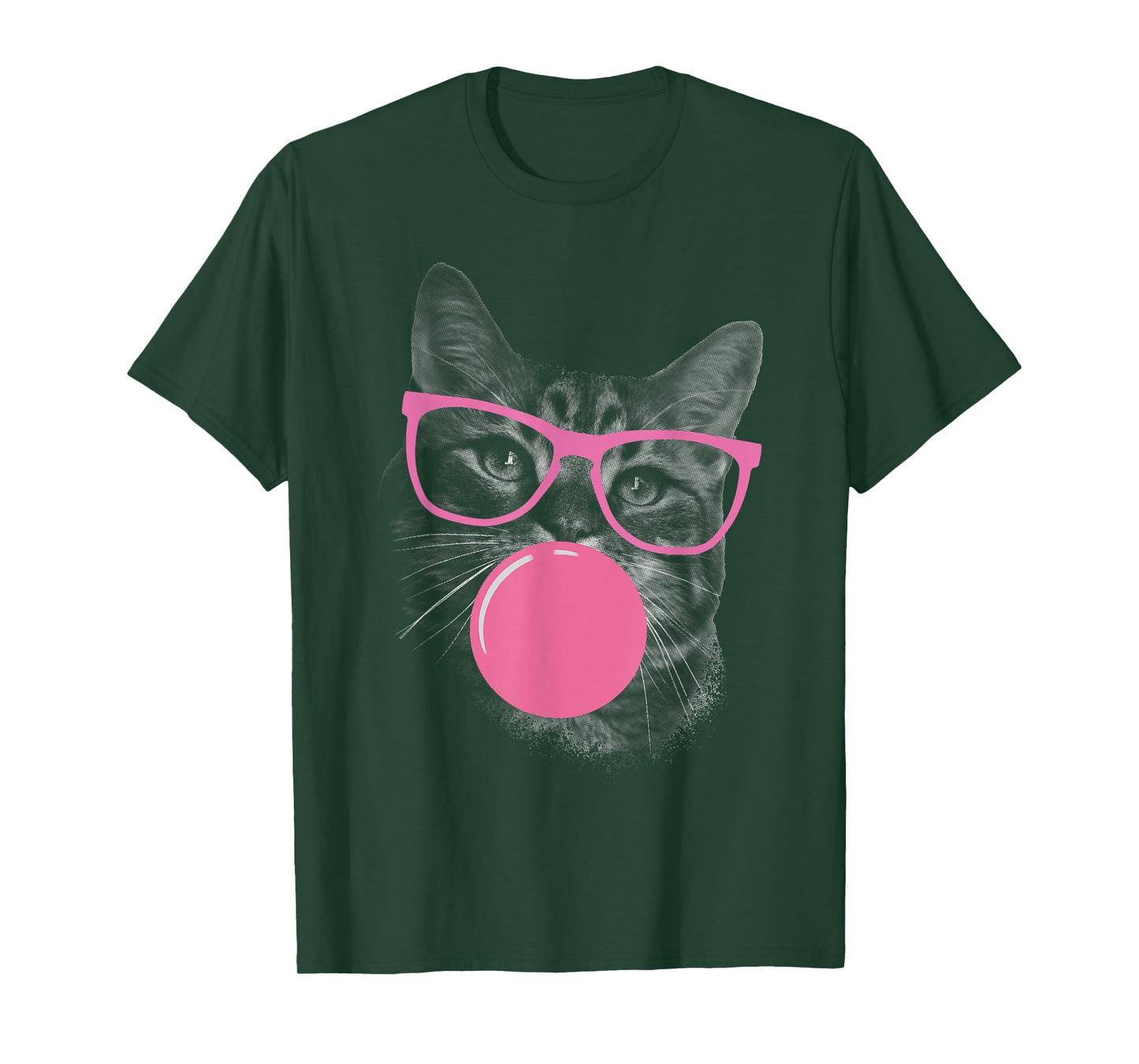 Cute Cat Face Eating Gum and Makes A Bubble Funny Cat Women T-Shirt