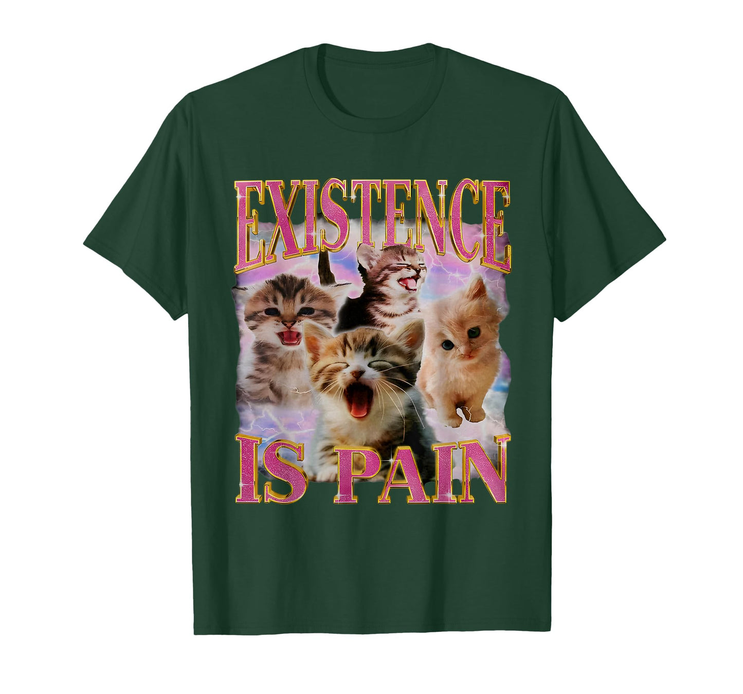 Existence Is Pain Unhinged Cat Howling Meme Cat Lovers T-Shirt