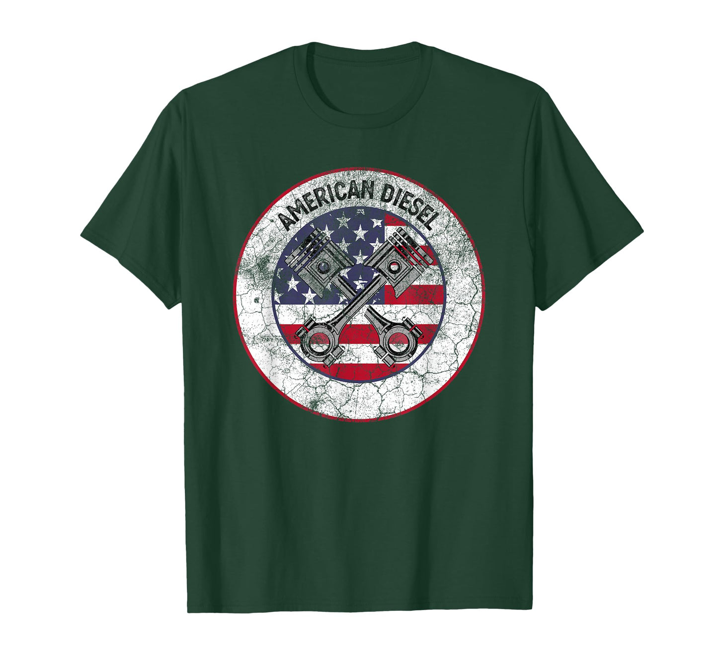 American Diesel Flag Vintage Diesel Mechanic Smoke Trucks T-Shirt