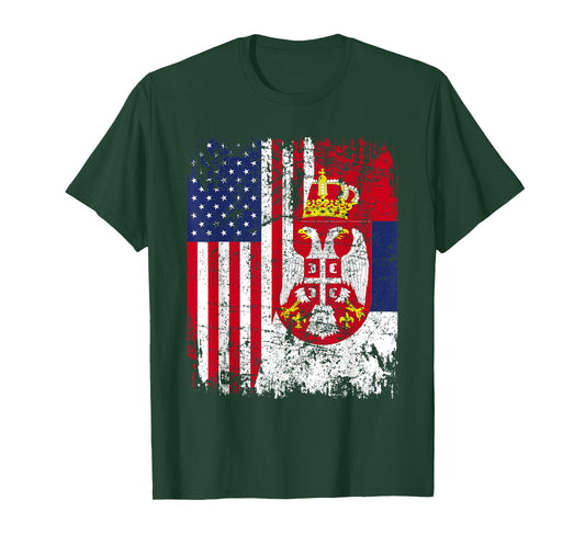 SERBIAN American Flag | Men Women Kids | SERBIA T-Shirt
