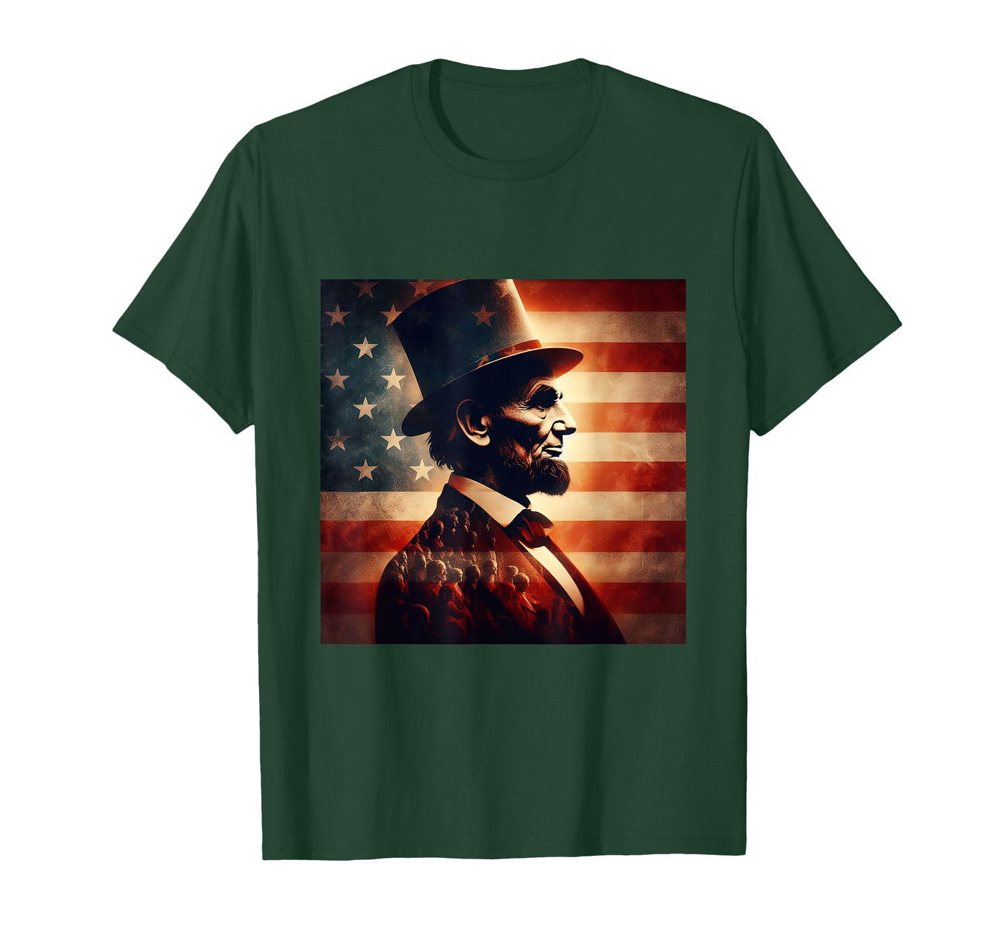 Abraham Lincoln 4th of July Independence Day American Flag T-Shirt