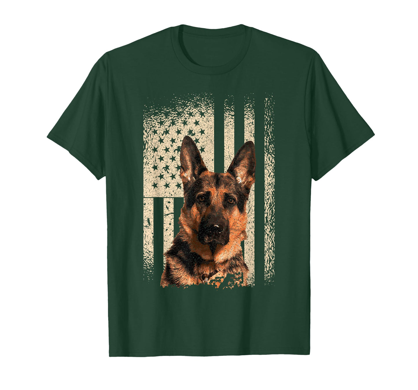 German Shepherd Dog USA Men Woman Patriotic Memorial T-Shirt