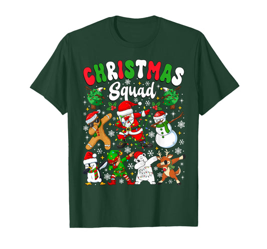 Christmas Squad Santa Dabbing Elf Family Matching Pajamas T-Shirt