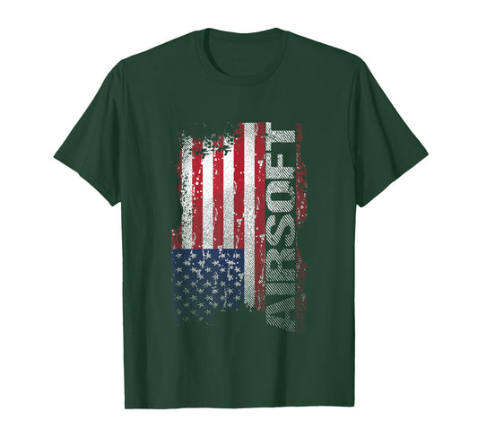 USA Flag Airsoft T-Shirt Shooting Sports Game Gift T-Shirt
