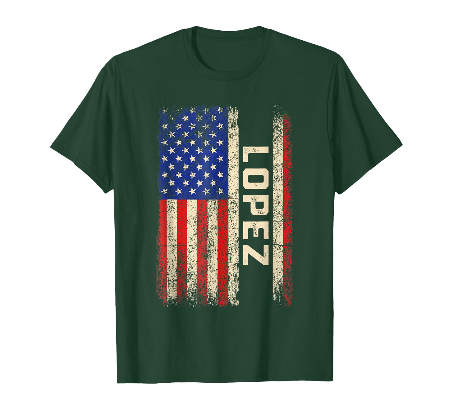 Lopez Last Name Shirt Lopez Name American Flag T-Shirt for Women Kids Men