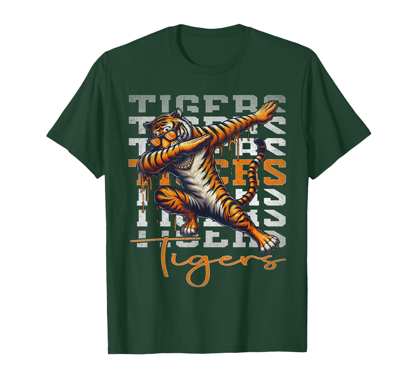 Vintage Graphic Tiger Drip Tiger Dabbing Men Women Kids T-Shirt