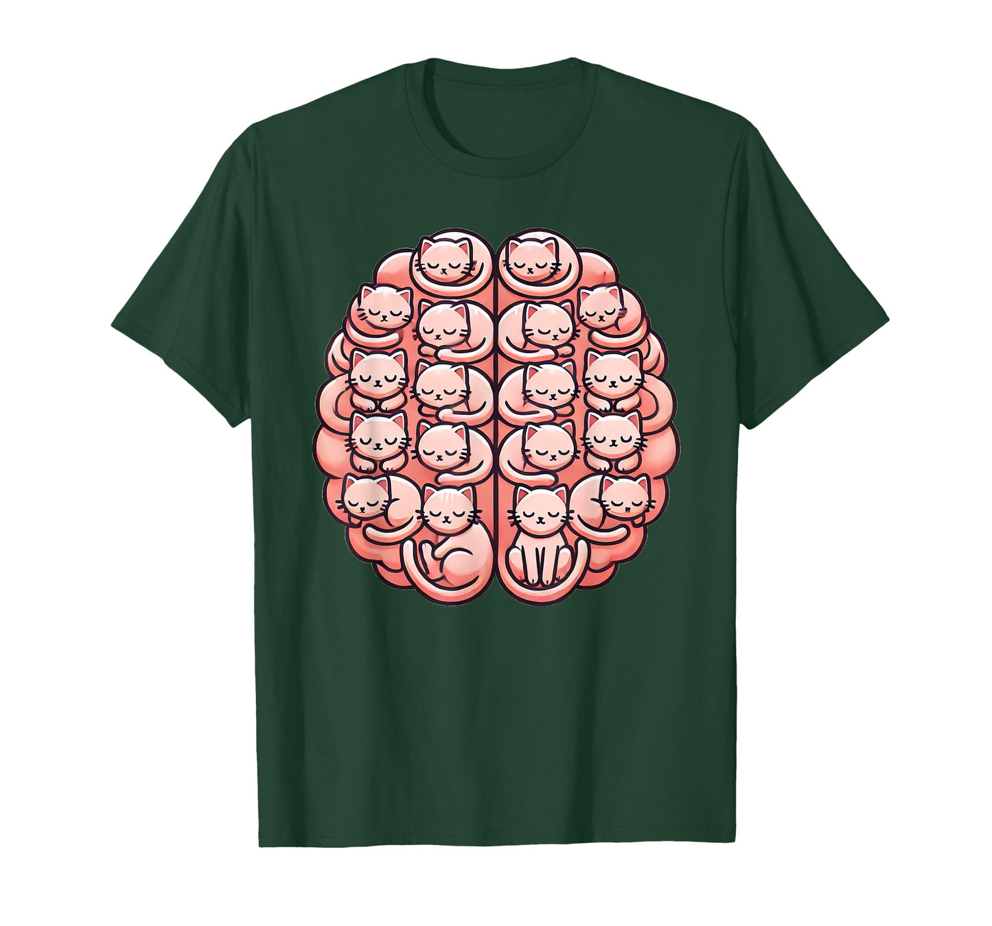 Funny Cat Brain Graphic Neuroscience Neurologist T-Shirt
