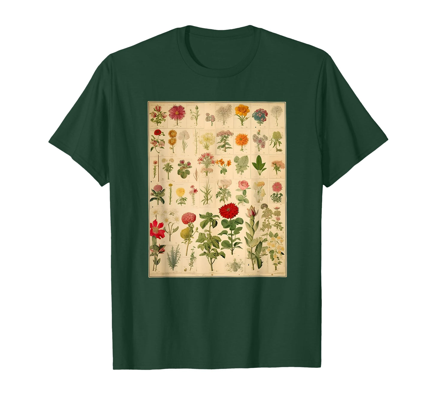 Vintage Floral Botanical Chart T-Shirt