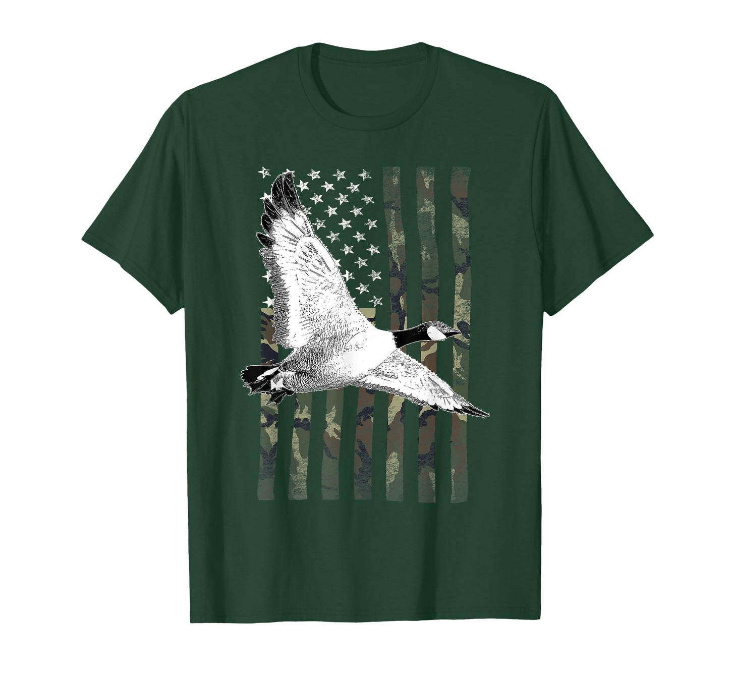 Goose Hunting Camouflage American Flag T-Shirt T-Shirt for Women Kids Men