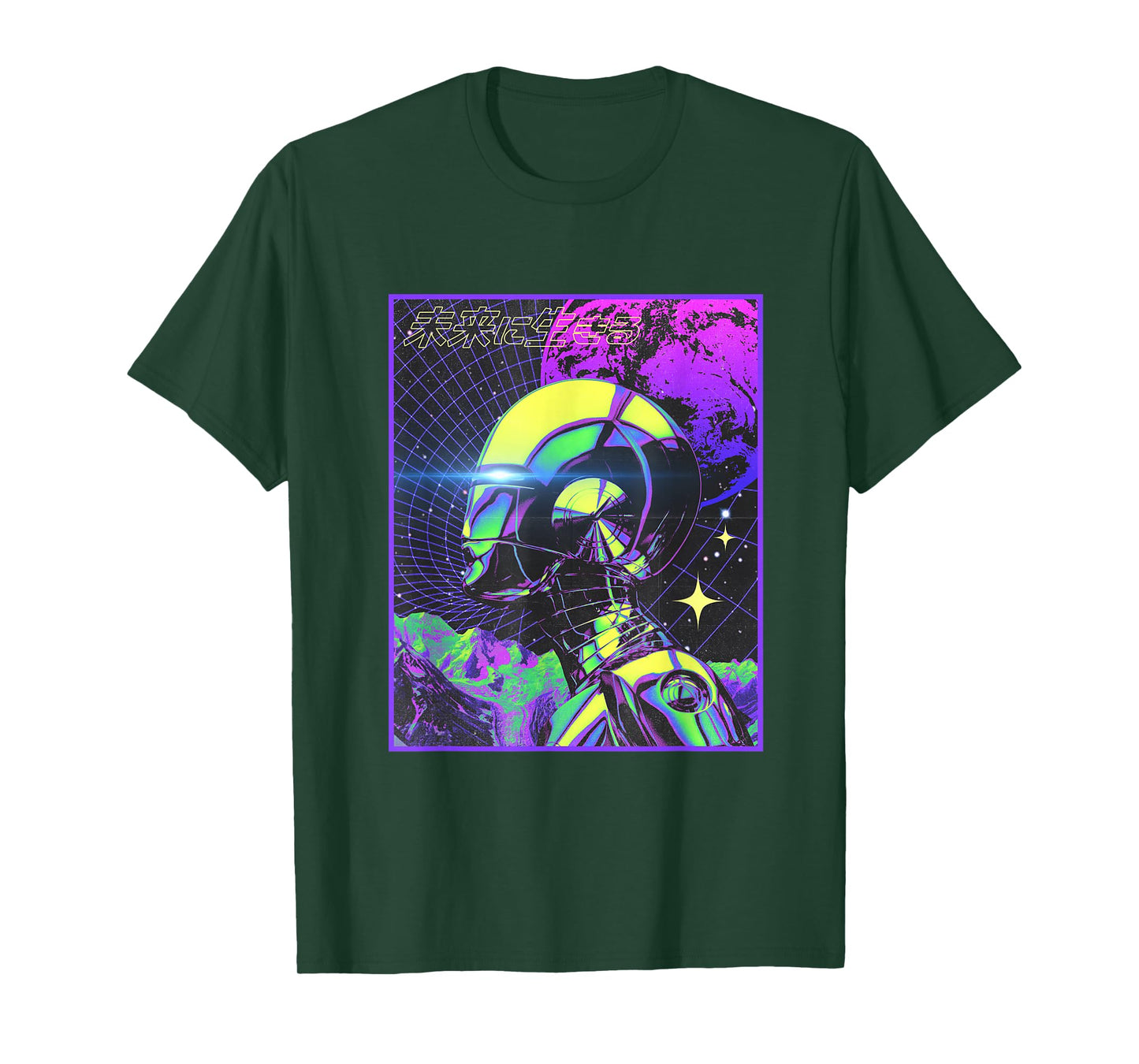 Cyberpunk Tshirt Japanese Futuristic Robot Sci-Fi Vaporwave T-Shirt