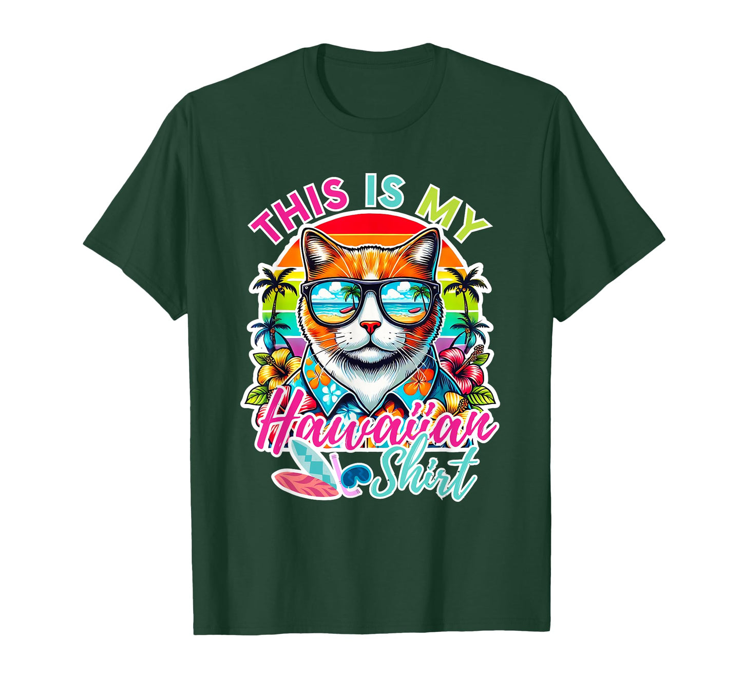 This Is My Hawaiian Shirt Funny Cat Party Oahu Hawaii T-Shirt for Men Women Girls Kids