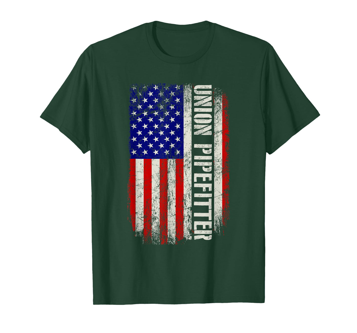 Union Pipefitter - Plumber Plumbing USA Flag Pipe Fitter T-Shirt