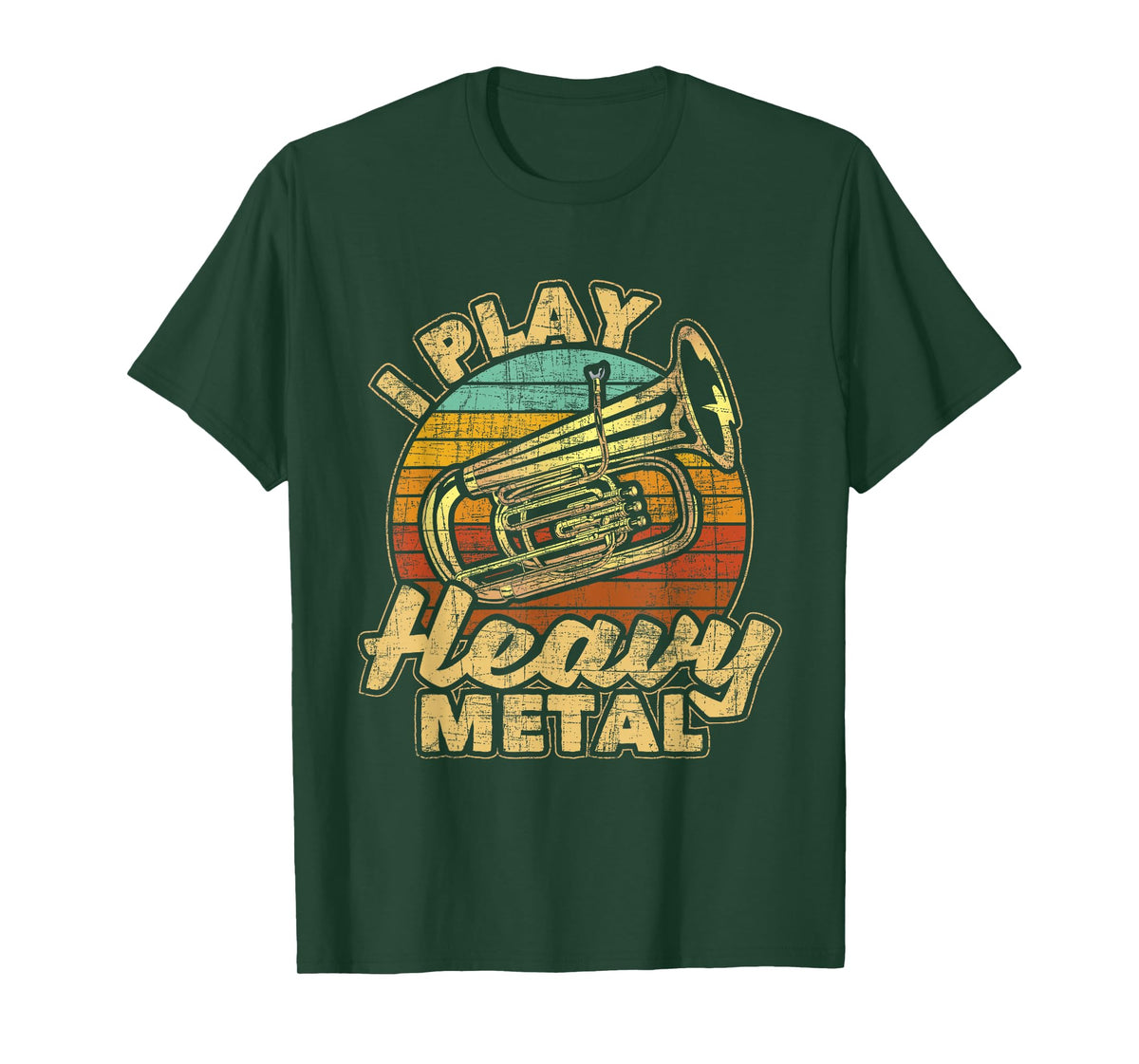 I Play Heavy Metal - Colorful Retro Baritone Marching Band T-Shirt