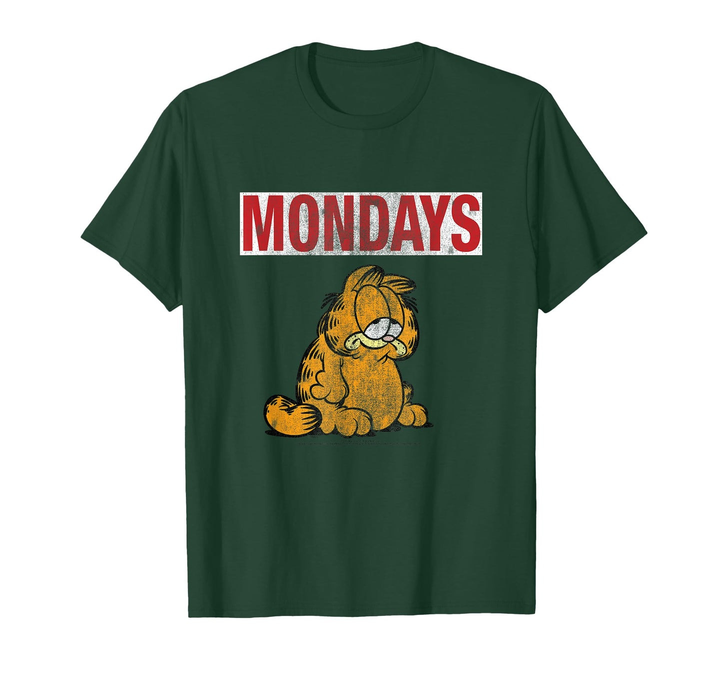 Garfield Hates Mondays Distressed Cat Cartoon T-Shirt