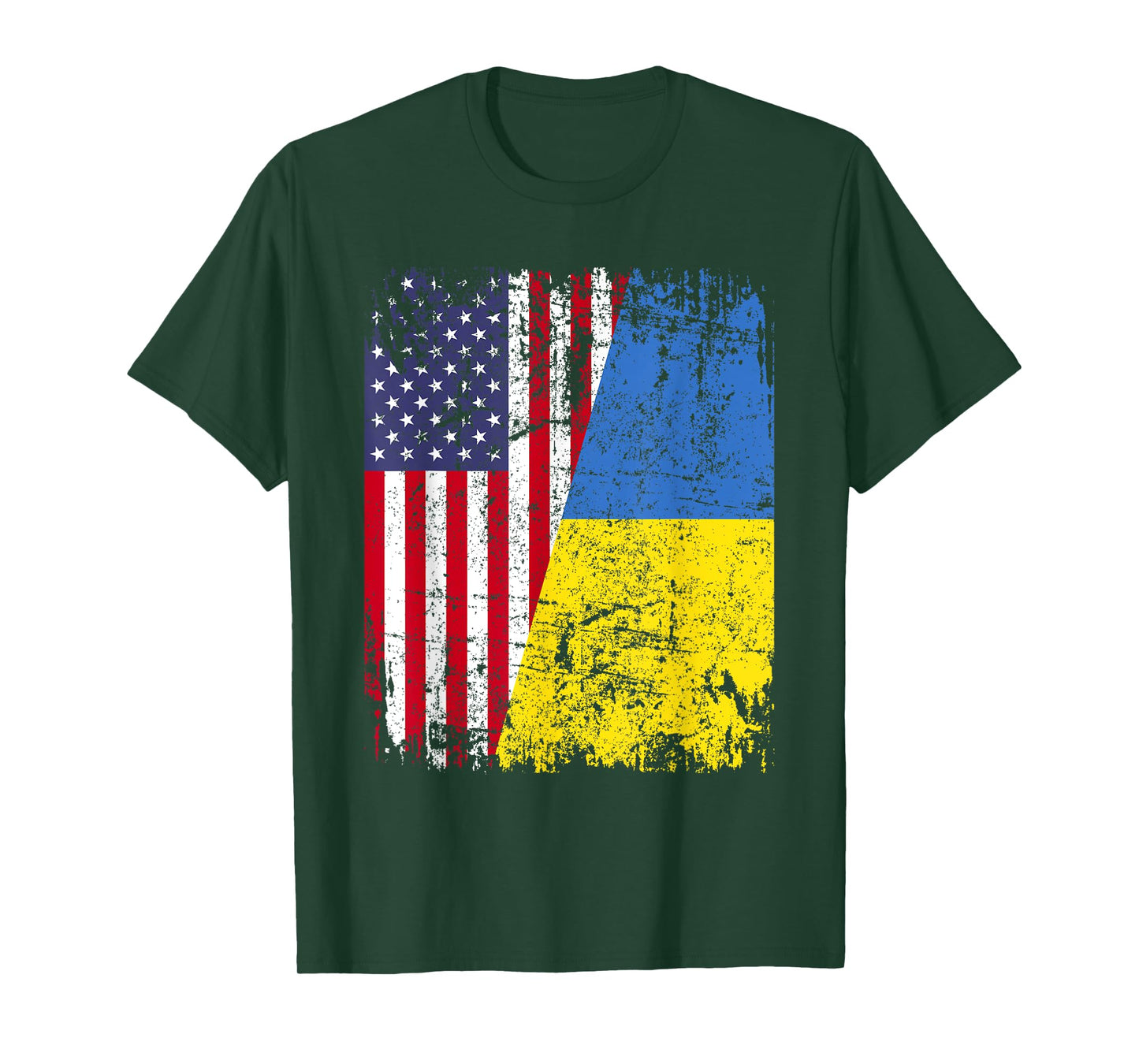 UKRAINIAN ROOTS | Half American Flag | UKRAINE T-Shirt