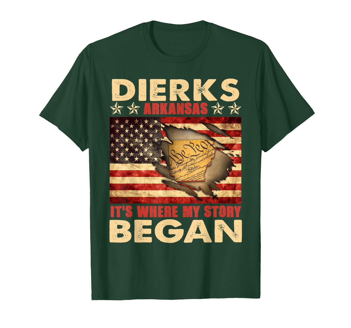Dierks Arkansas USA Flag 4th Of July T-Shirt