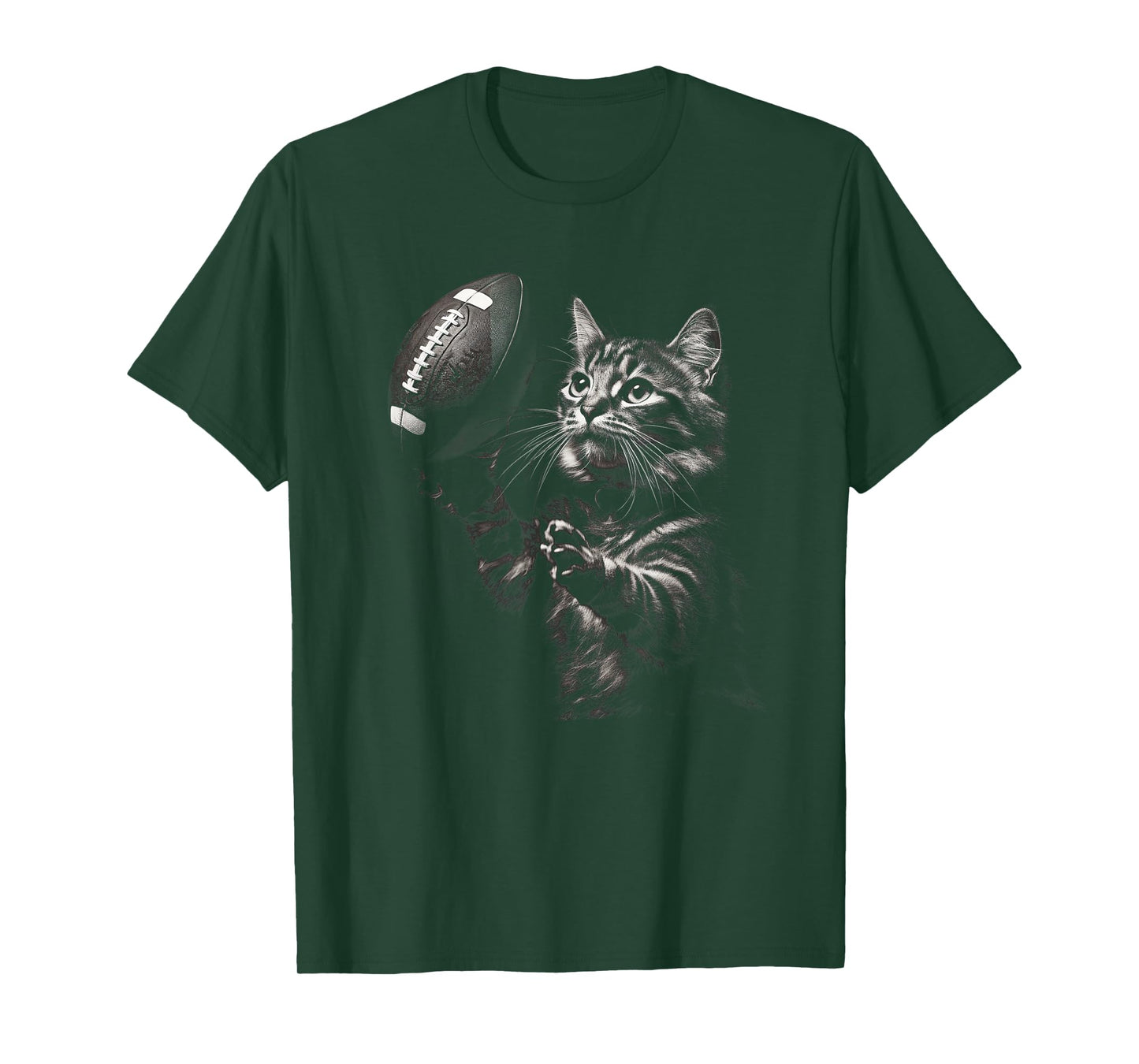 Football Cat Funny American Football Kitten Women Men Kids T-Shirt