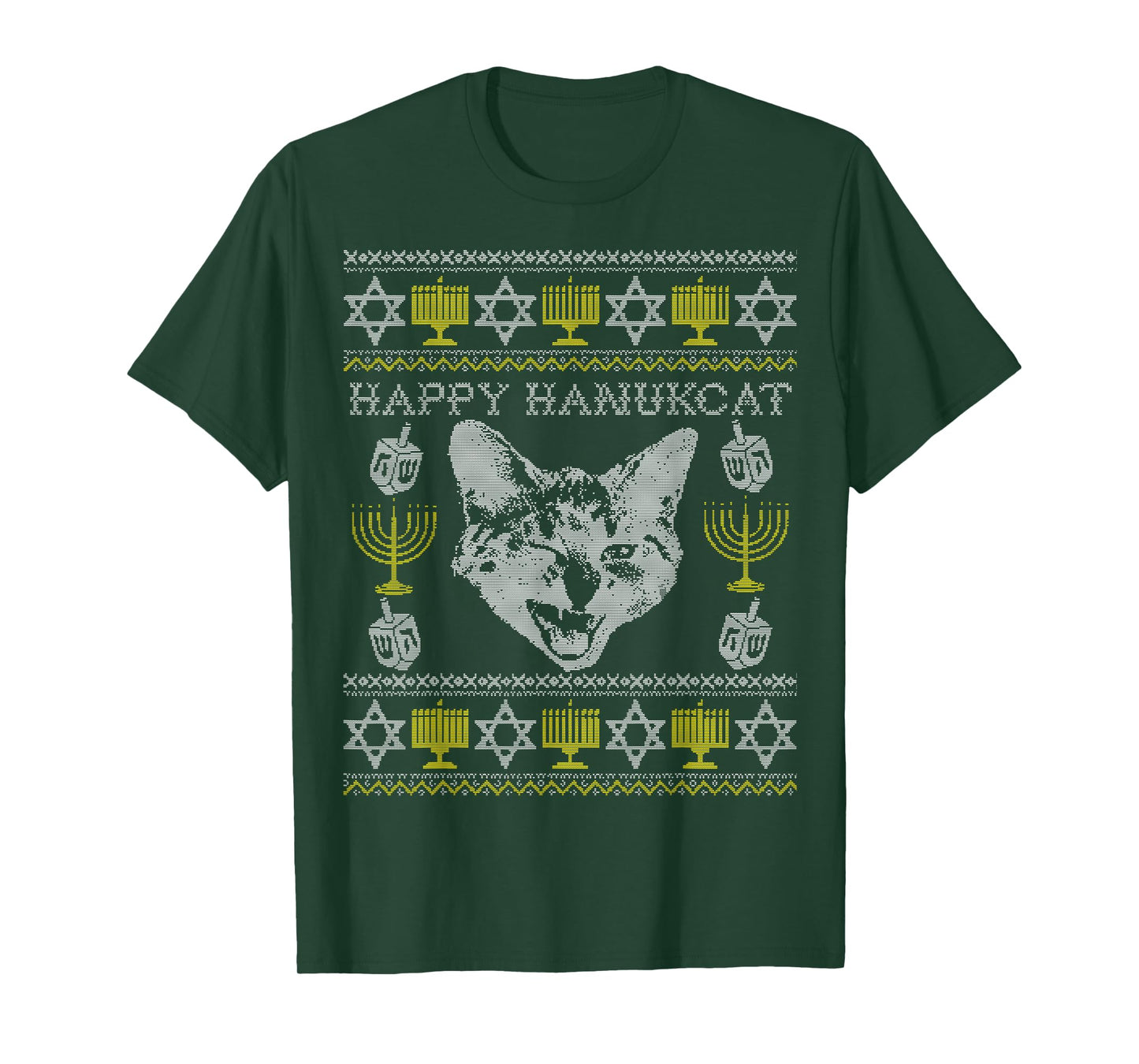 Happy Hanukcat Shirt, Hanukkah Cat, Funny Jewish Christmas T-Shirt