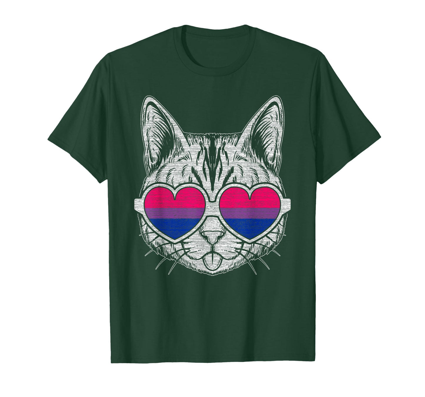 Bisexual cat with glasses, LGBT Pride T-Shirt