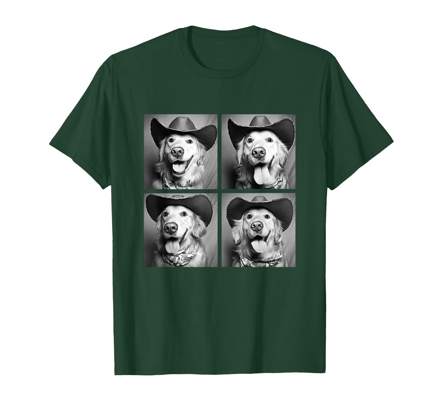 Western Golden Retriever Funny Cowboy Dog T-Shirt