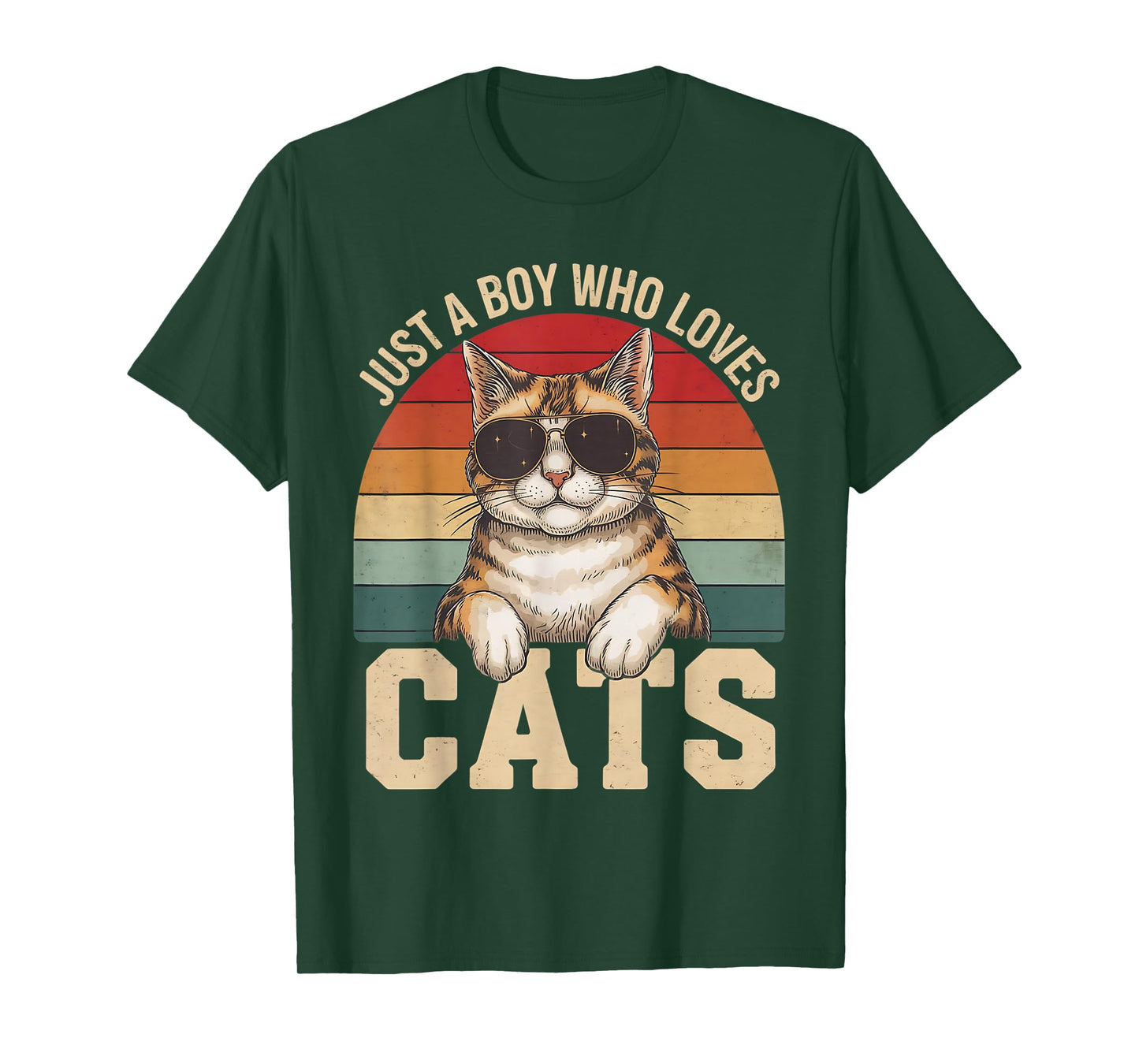Just A Boy Who Loves Cats Cat Lover T-Shirt