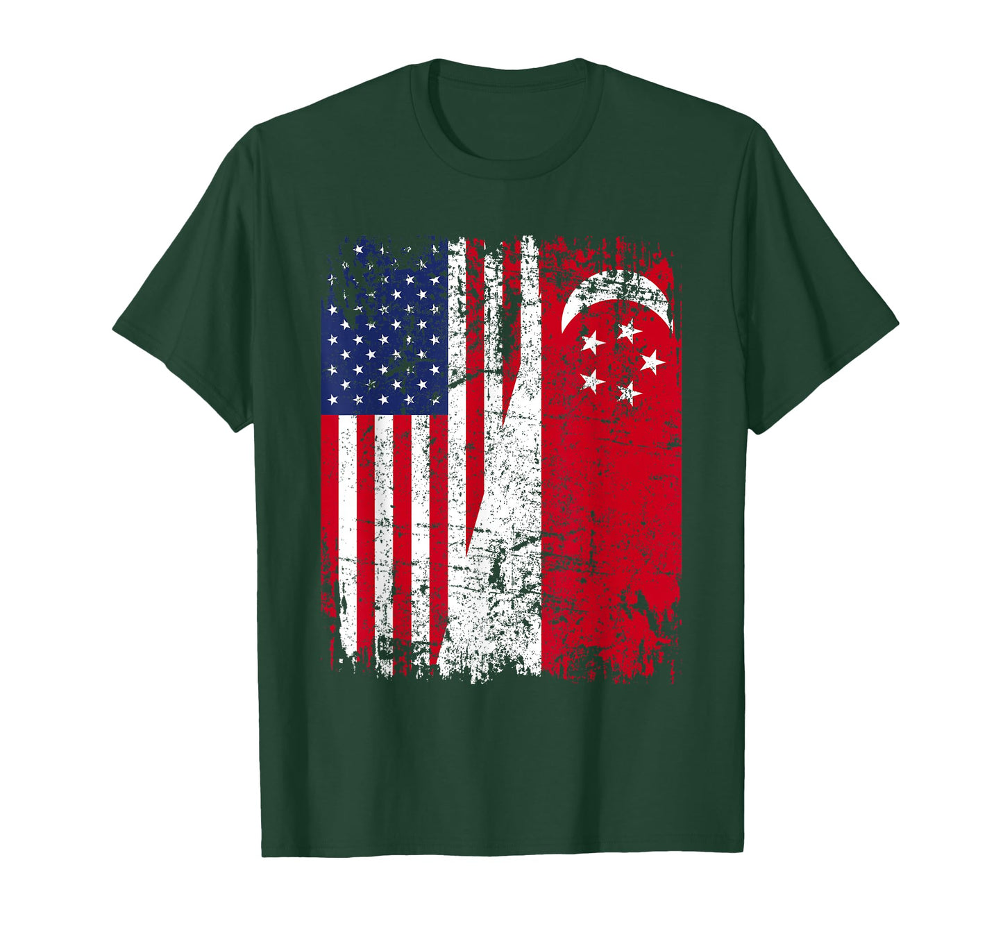 SINGAPOREAN American Flag | Men Women Kids | SINGAPORE T-Shirt