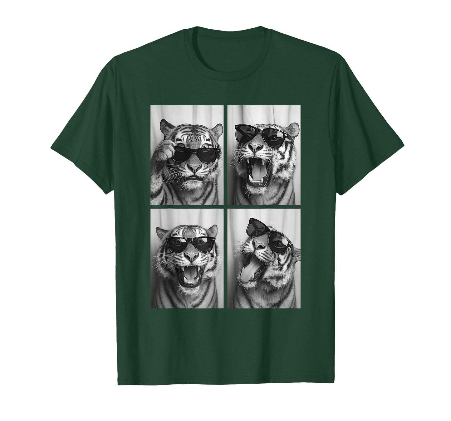 Cool Tiger Sunglasses Feline Jungle Animal Selfie Booth T-Shirt