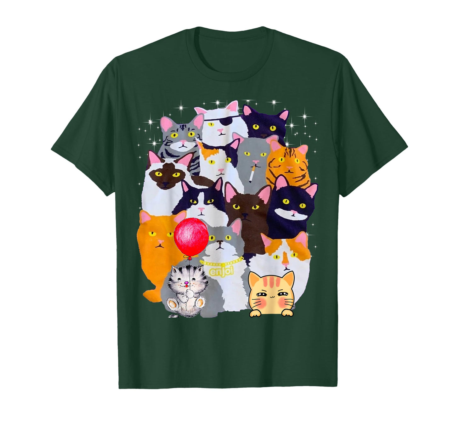 Vintage Y2K Enjoi Cat Gang Cool Cat Mom Cat Dad Kitten Lover T-Shirt