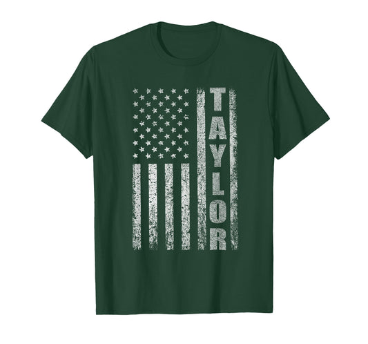 Taylor US Flag Personalized Taylor American Flag Vintage T-Shirt