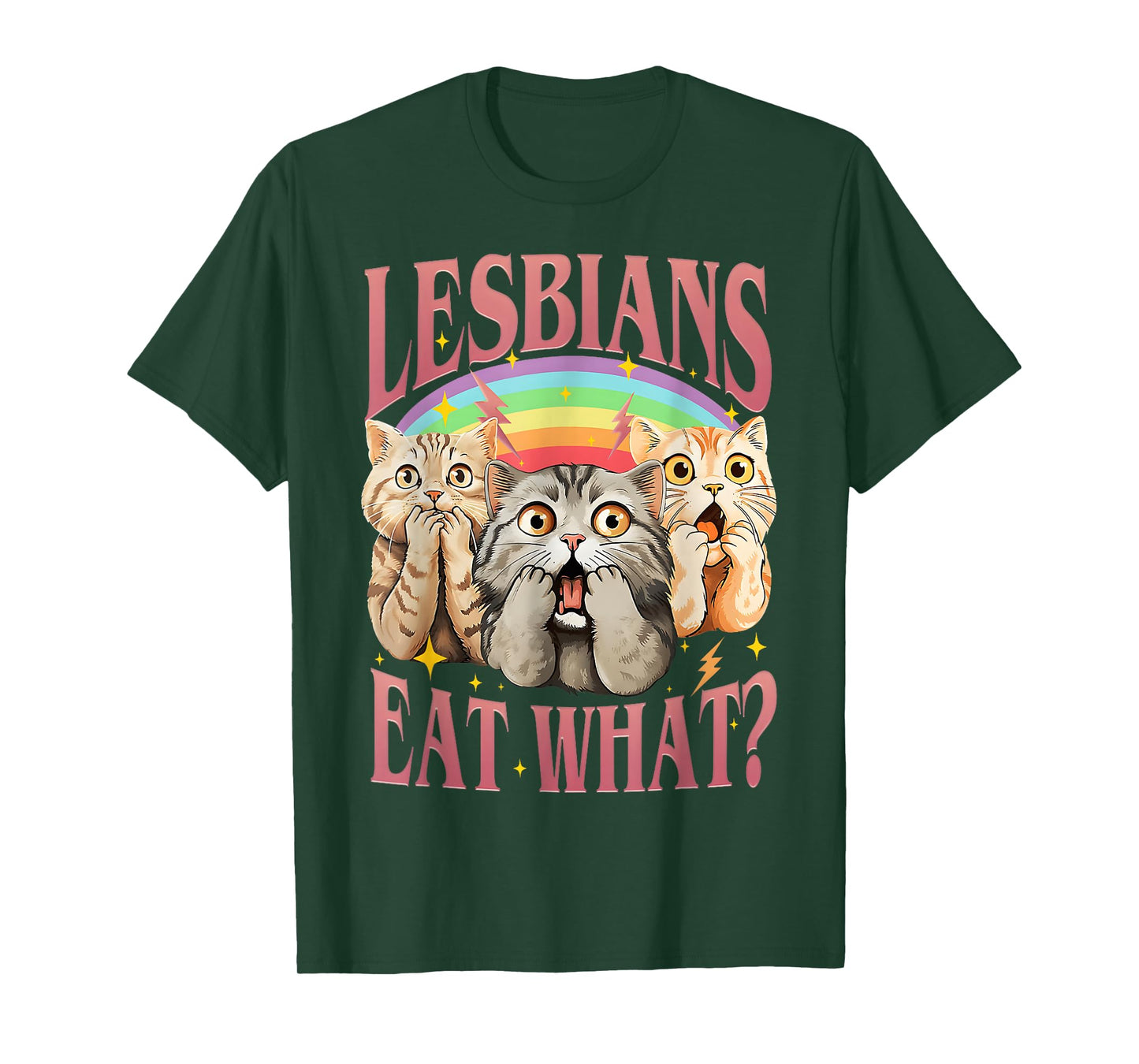 Retro LGBT Eat What Cat Lesbian Pride Month Equal Rights T-Shirt
