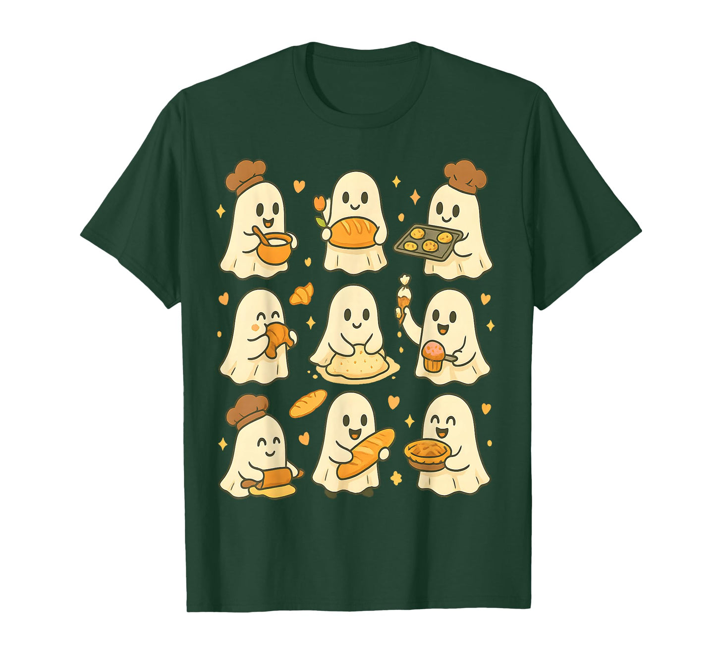 Cute Baking Ghost Cozy Fall Aesthetic for Spooky Season T-Shirt