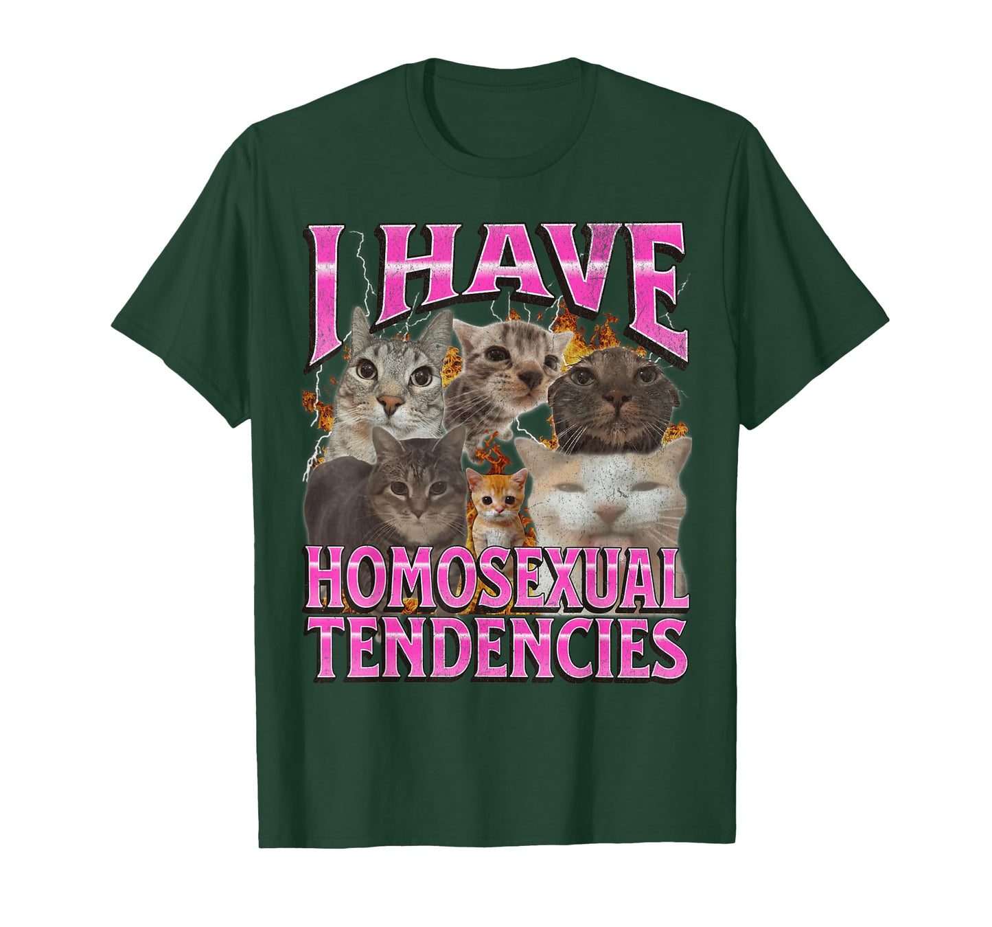 I Have Homosexual Tendencies Funny Cat Meme Bootleg Graphic T-Shirt