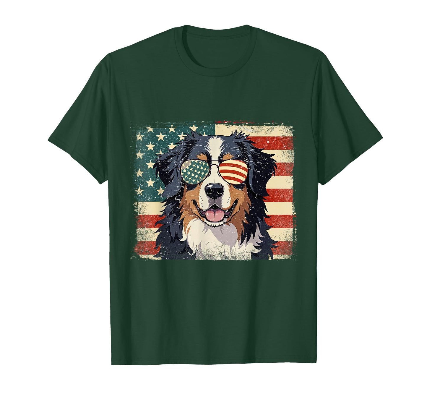 Patriotic Bernese Mountain Dog Lover USA Flag 4th Of July T-Shirt for Men Women Kids