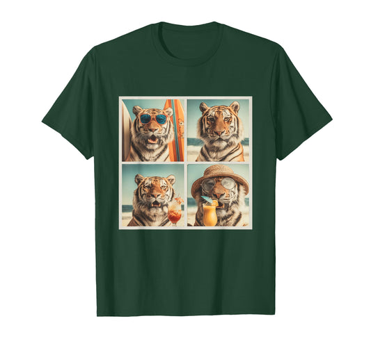Cool Tigers with Sunglasses Animal Vacation Beach Summer T-Shirt